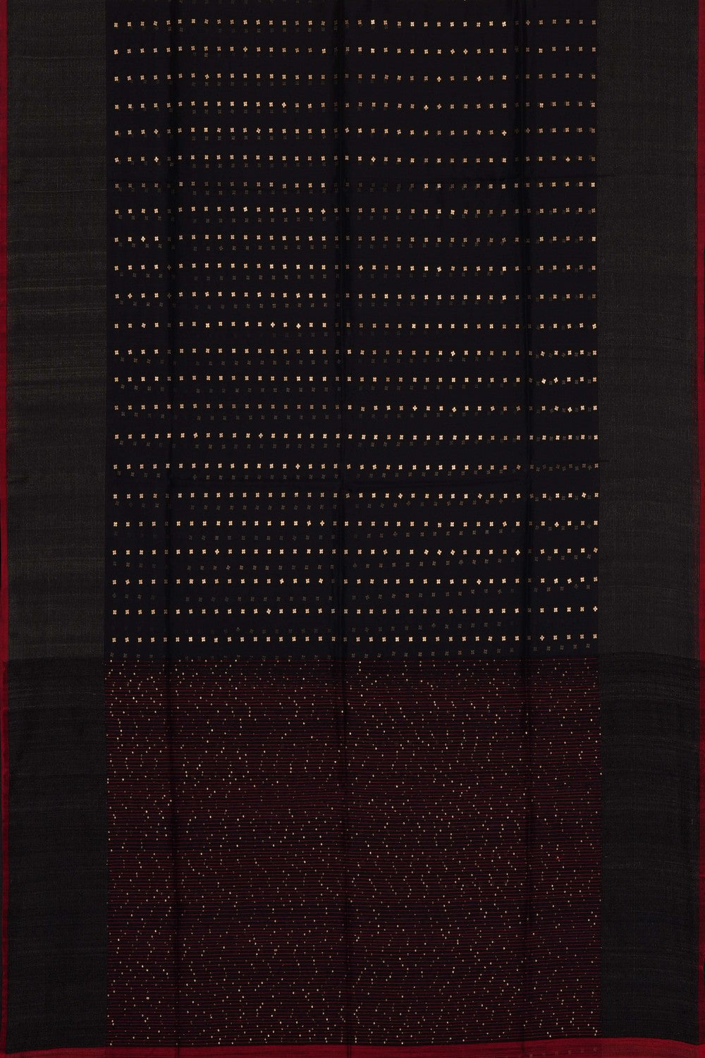 Image of Black Kora Embroidered Saree