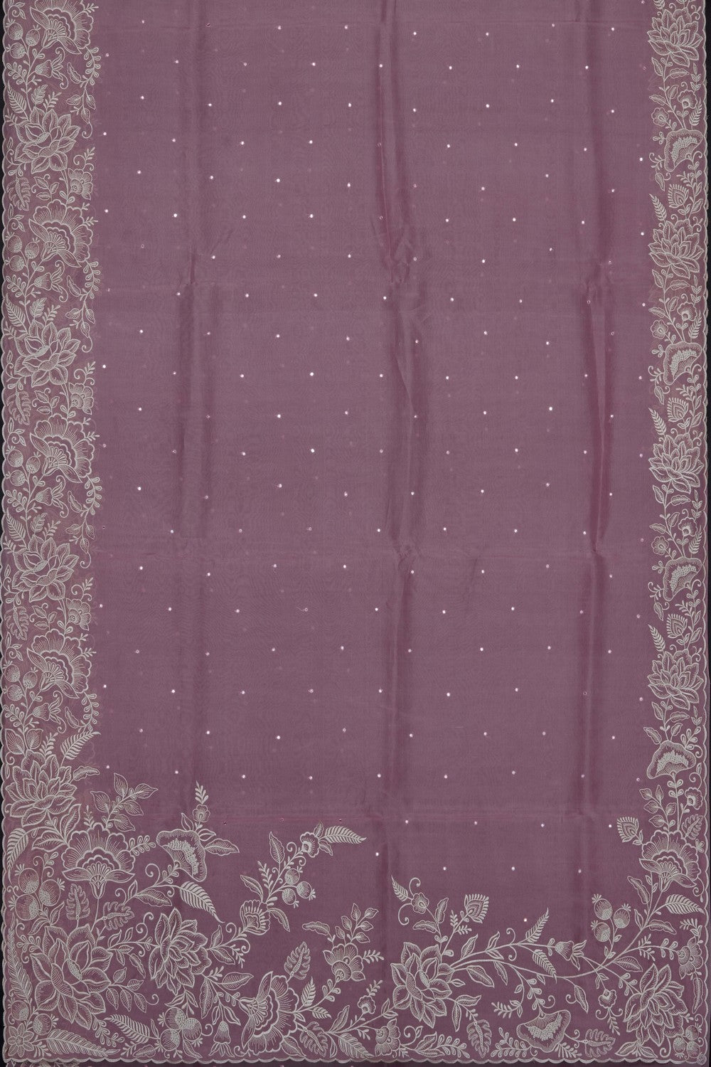 Image of Pink Kora Embroidered Saree