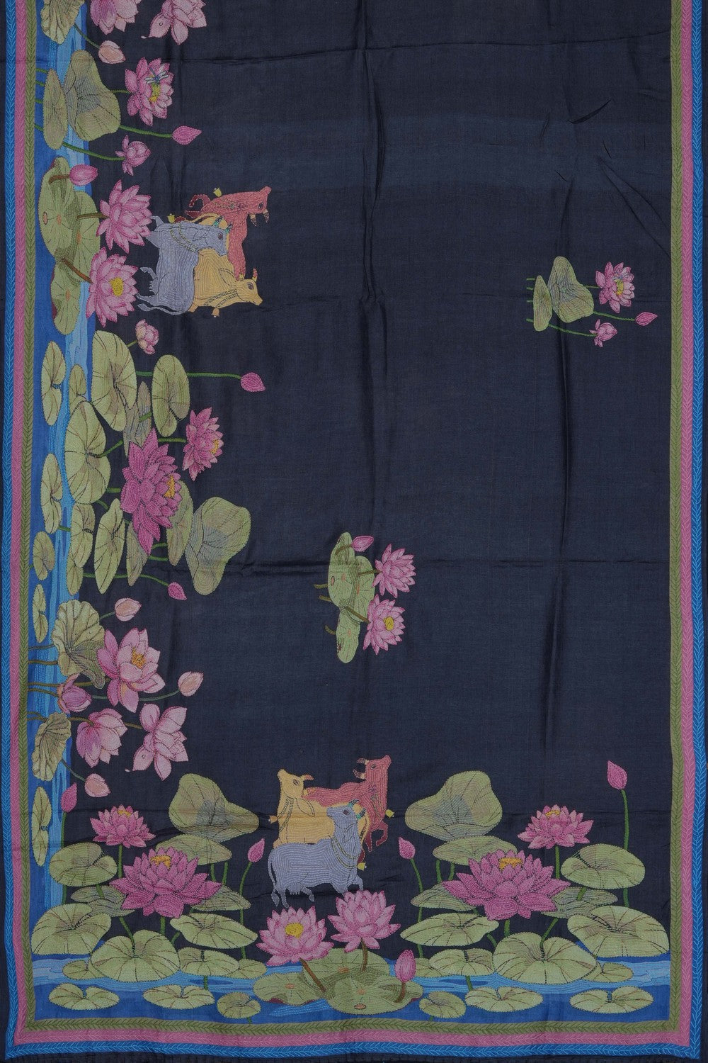 Image of Black Tussar Silk Saree