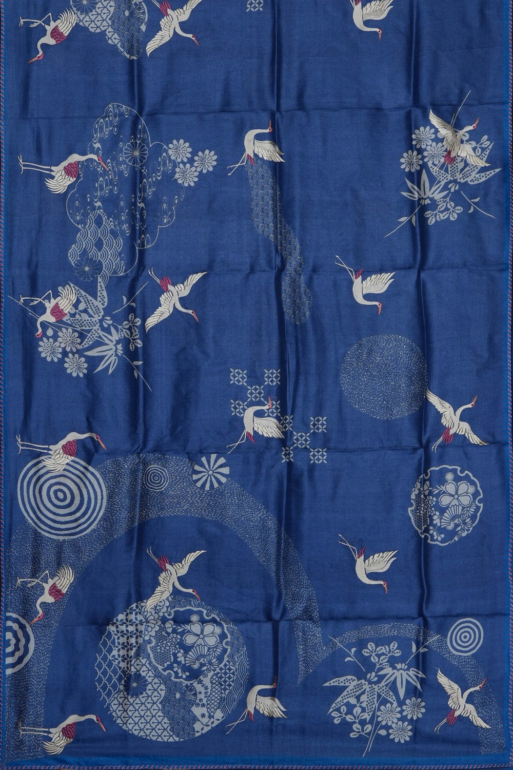 Image of Smoky Blue Tussar Silk Saree