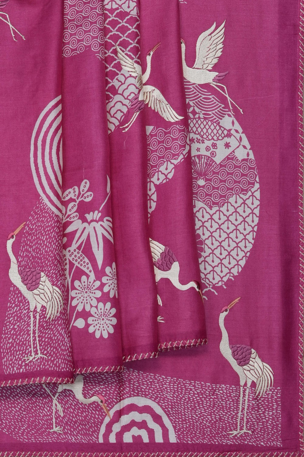 Image of Pink Tussar Silk Saree