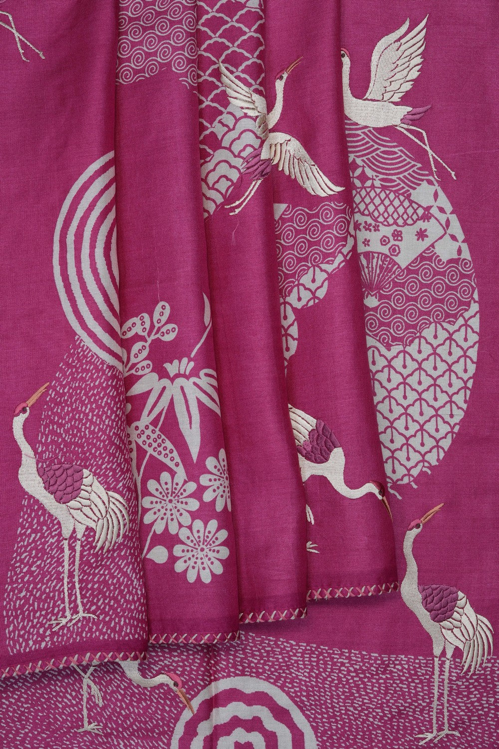 Image of Pink Tussar Silk Saree