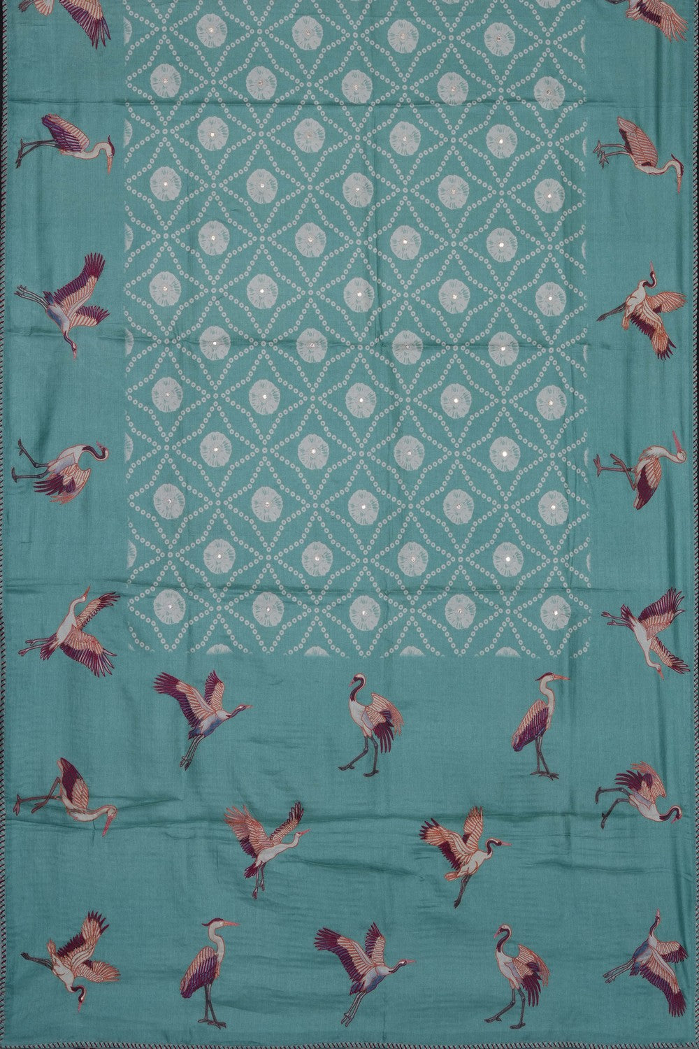 Image of Sea Green Tussar Silk Saree