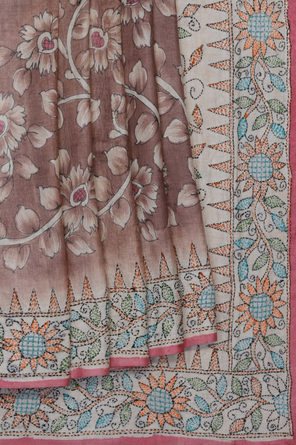 Image of BrownTussar Silk Saree