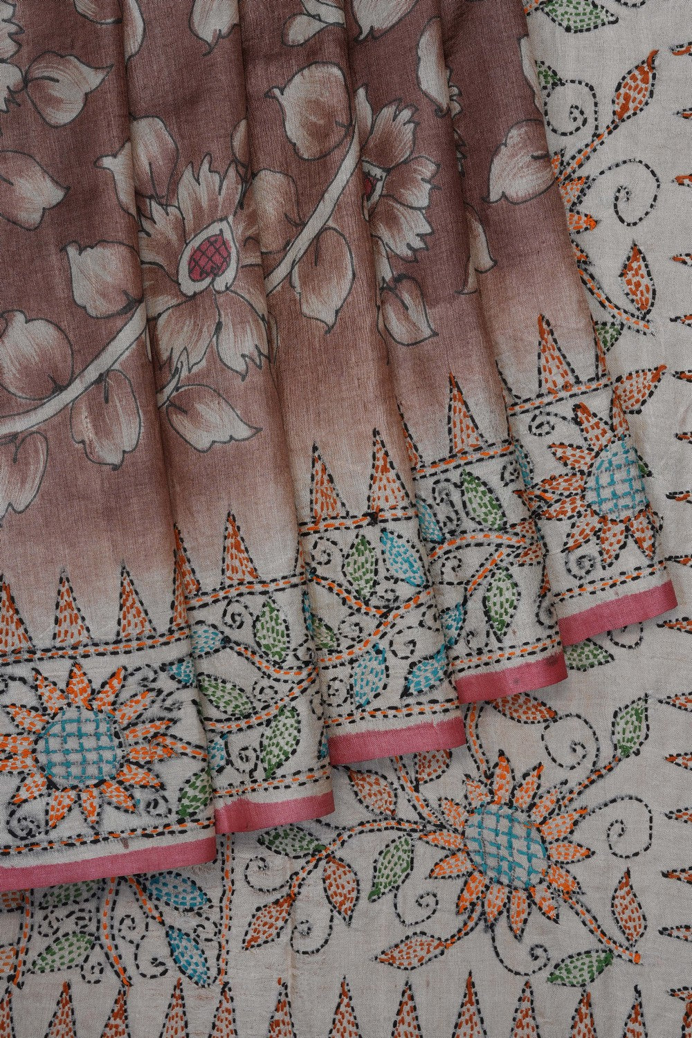 Image of BrownTussar Silk Saree