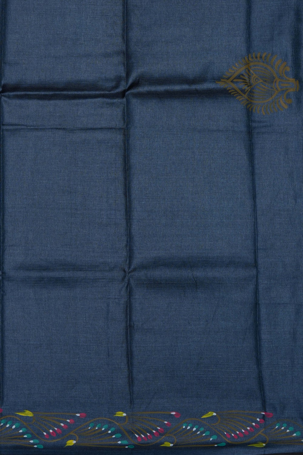 Image of Grey Tussar Silk Saree