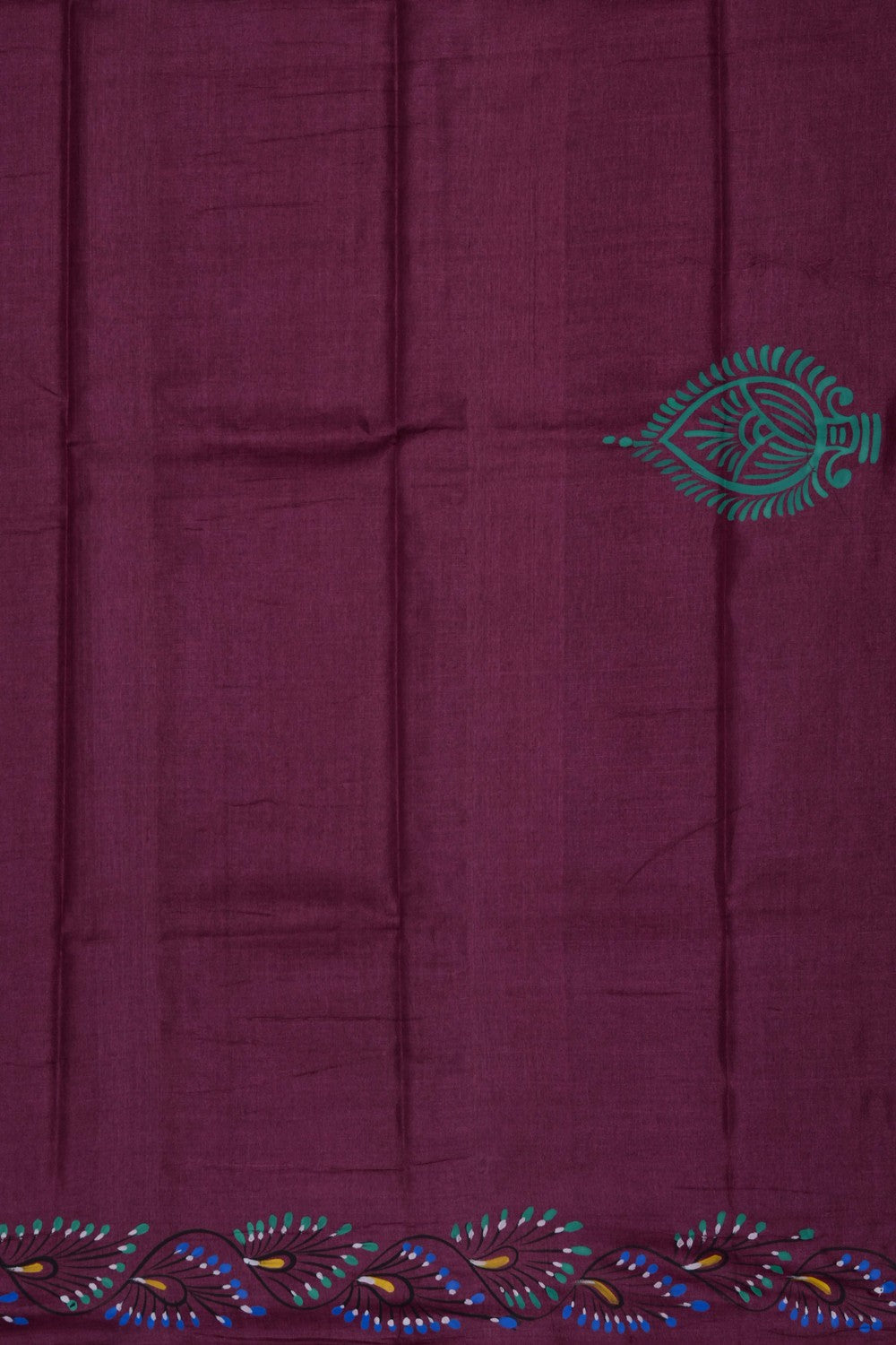 Image of Plum-Pink Tussar Silk Saree