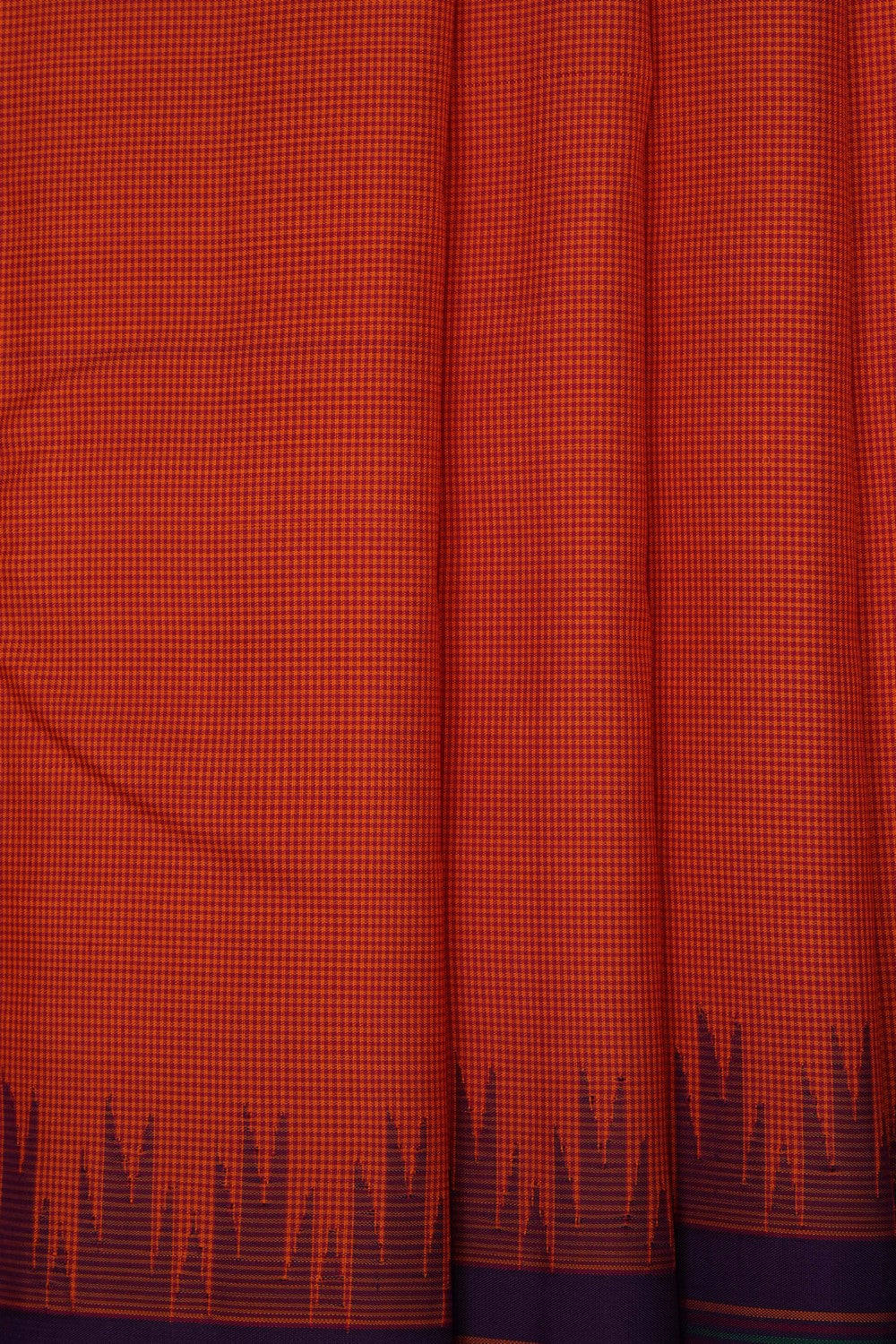Image of Orange Arani Silk Kattam Saree
