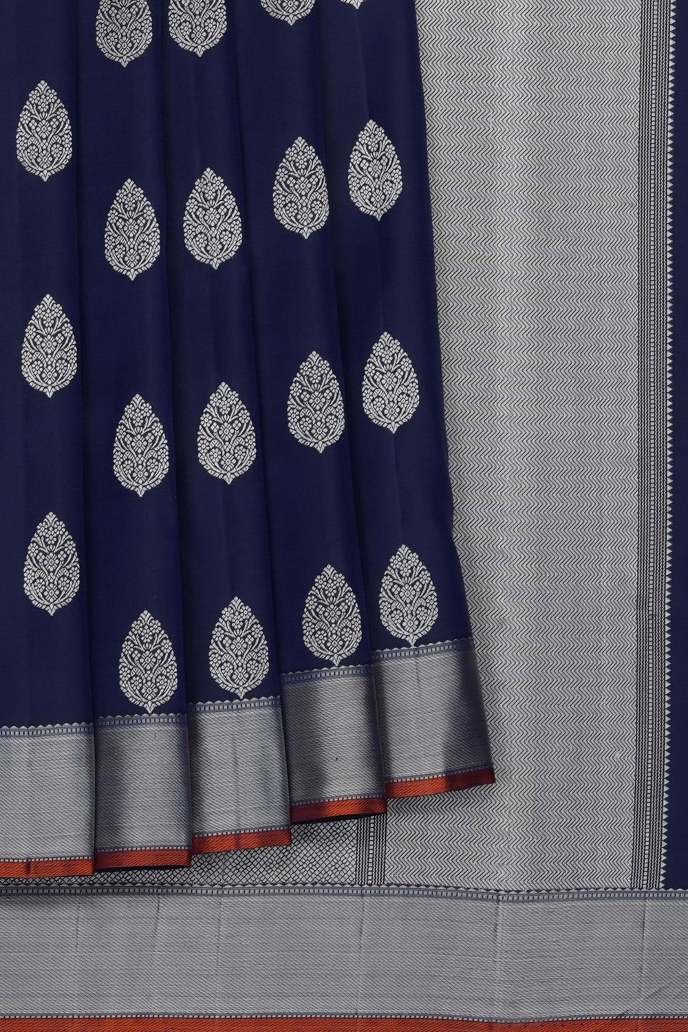 Image of Navy Blue Arani Silk Saree
