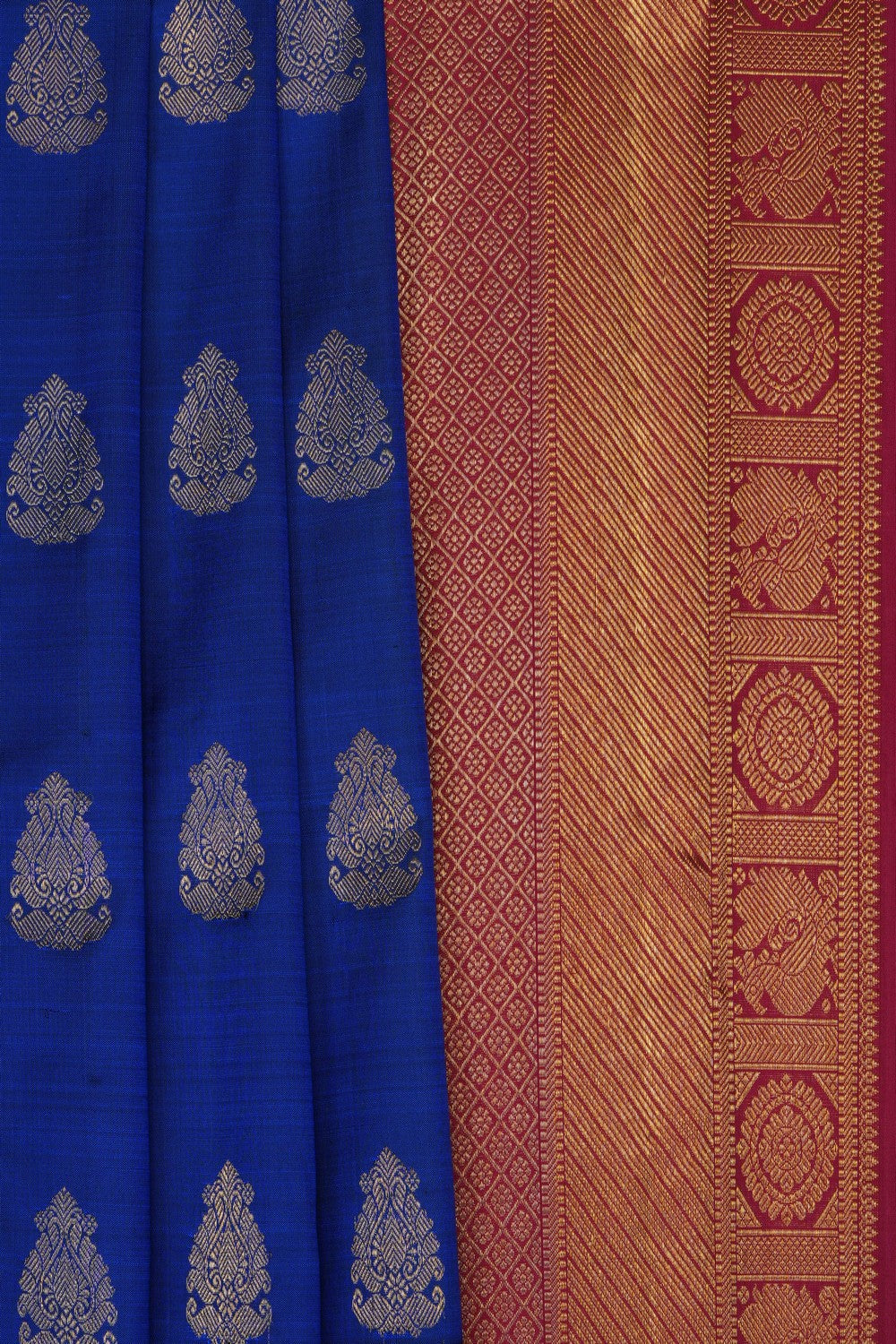 Image of Indigo Blue Arani Silk Saree