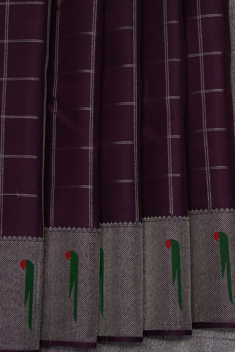 Image of Violet Arani Silk Kattam Saree