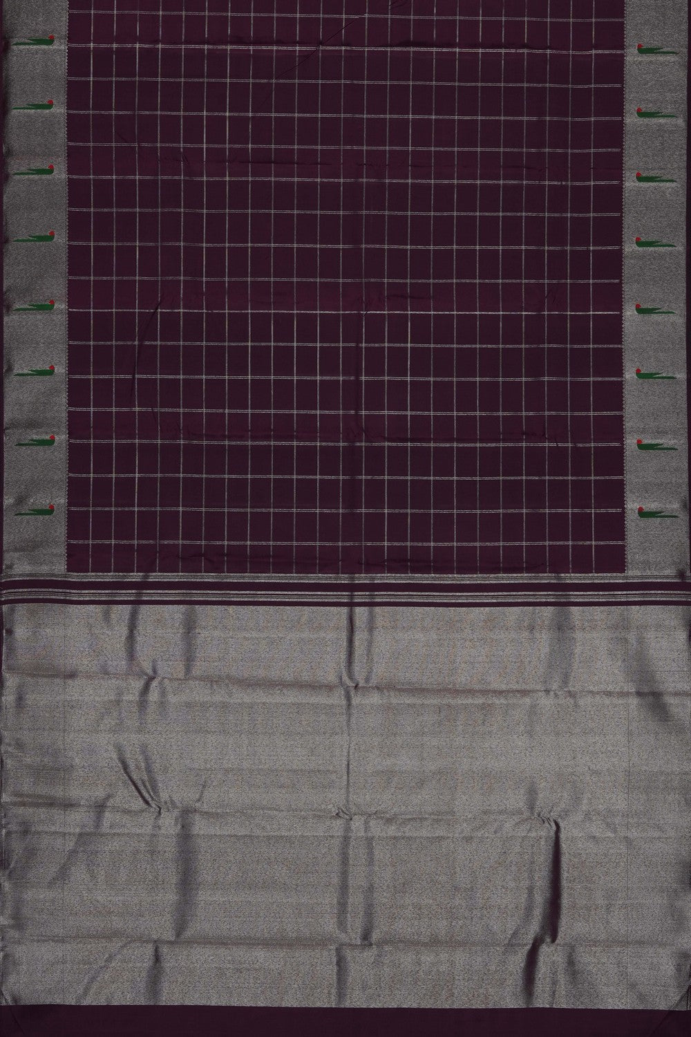 Image of Violet Arani Silk Kattam Saree