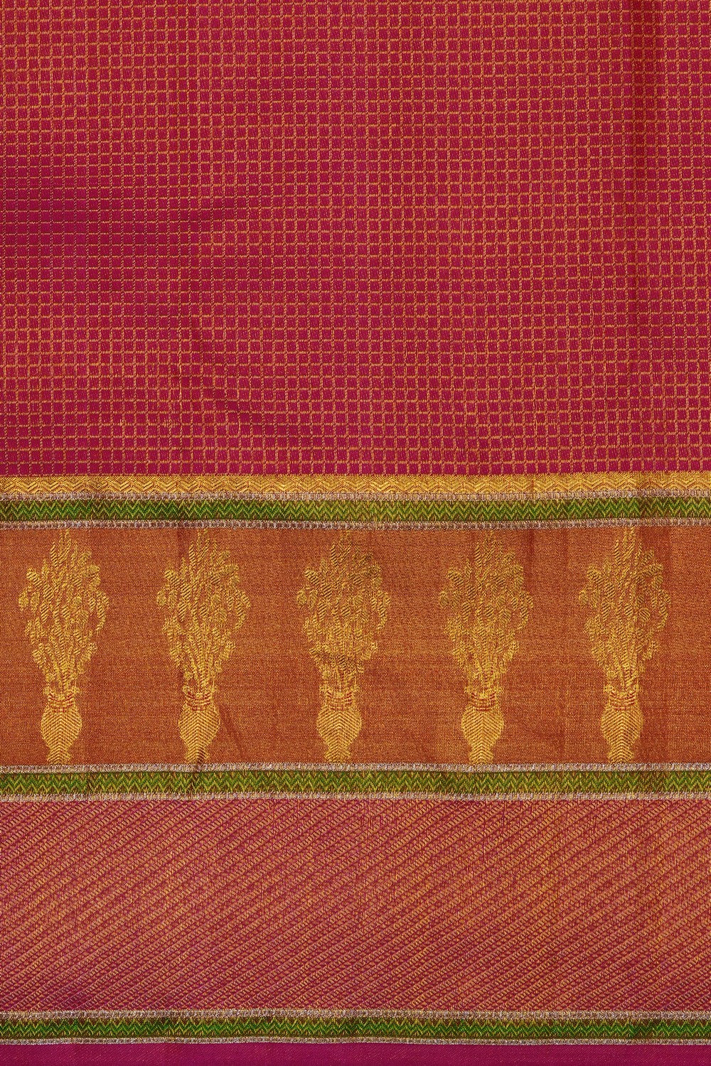 Image of Gold Kanjivaram Silk Brocade Saree