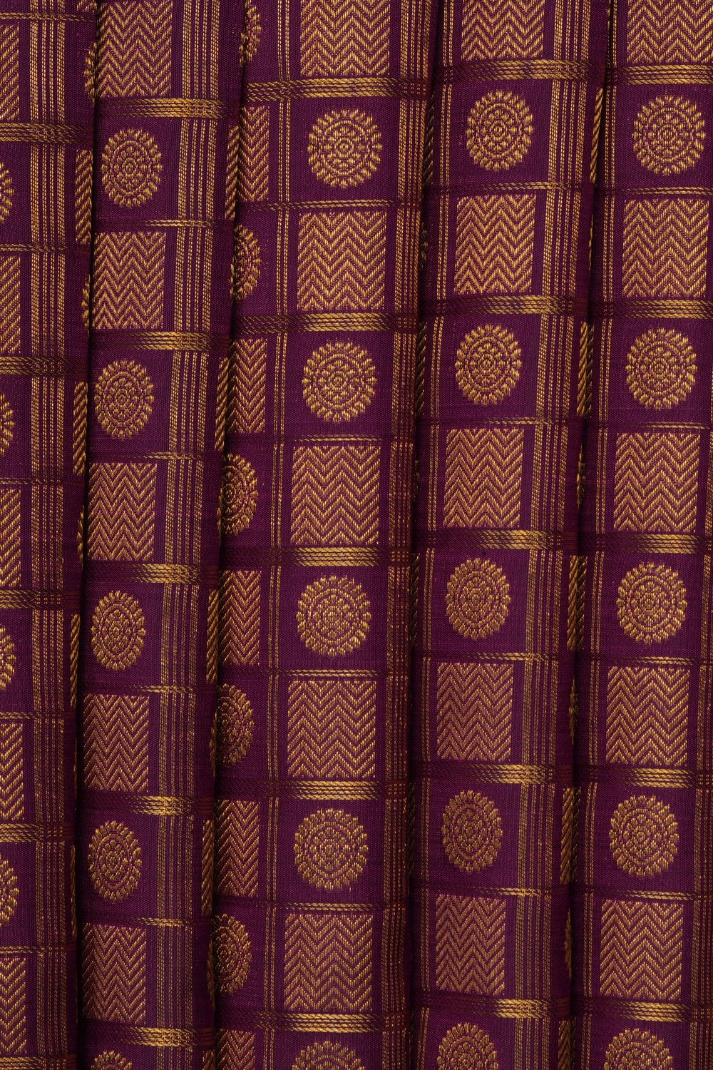 Image of Violet Vintage Kanjivaram silk Kattam Saree