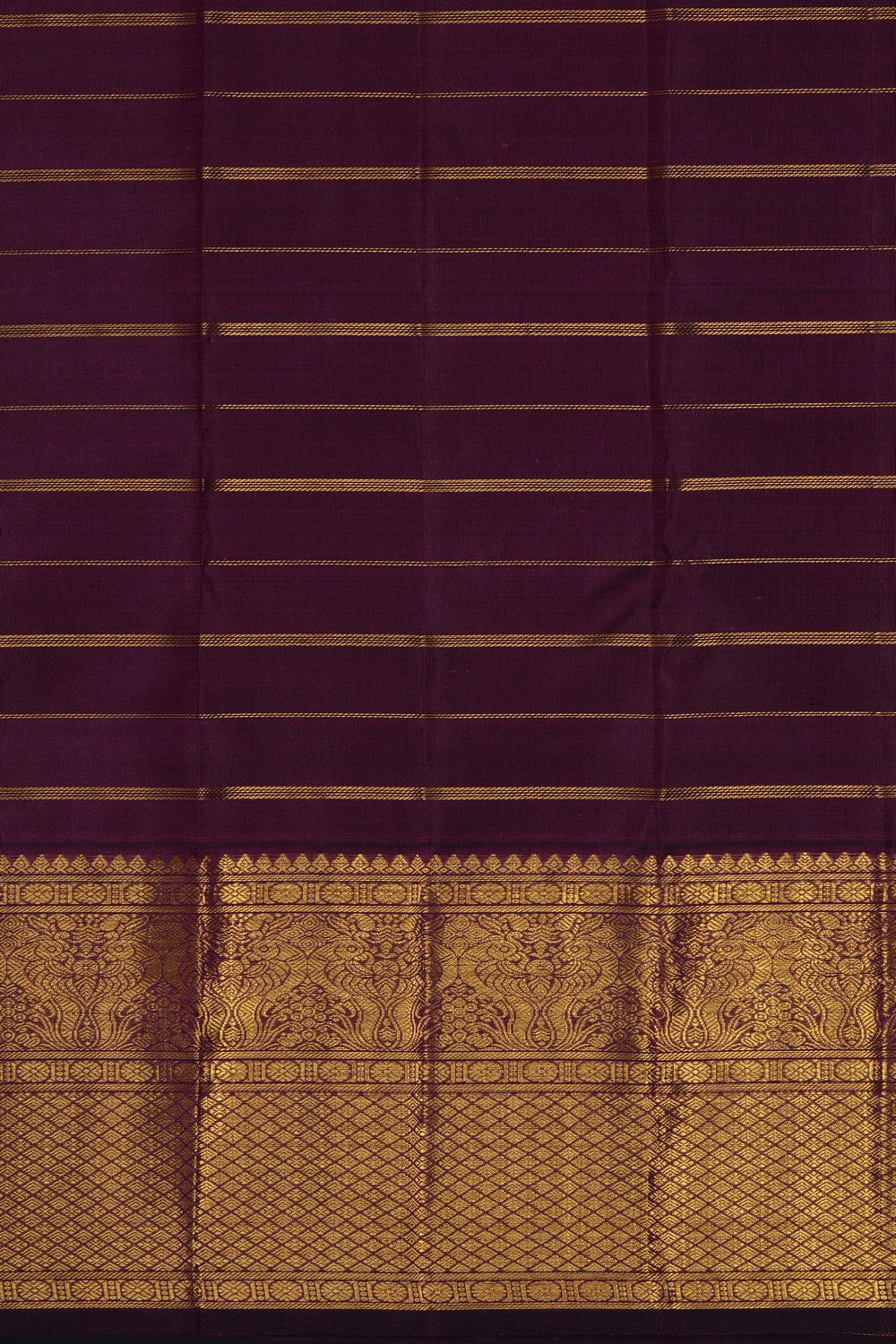 Image of Violet Vintage Kanjivaram silk Kattam Saree