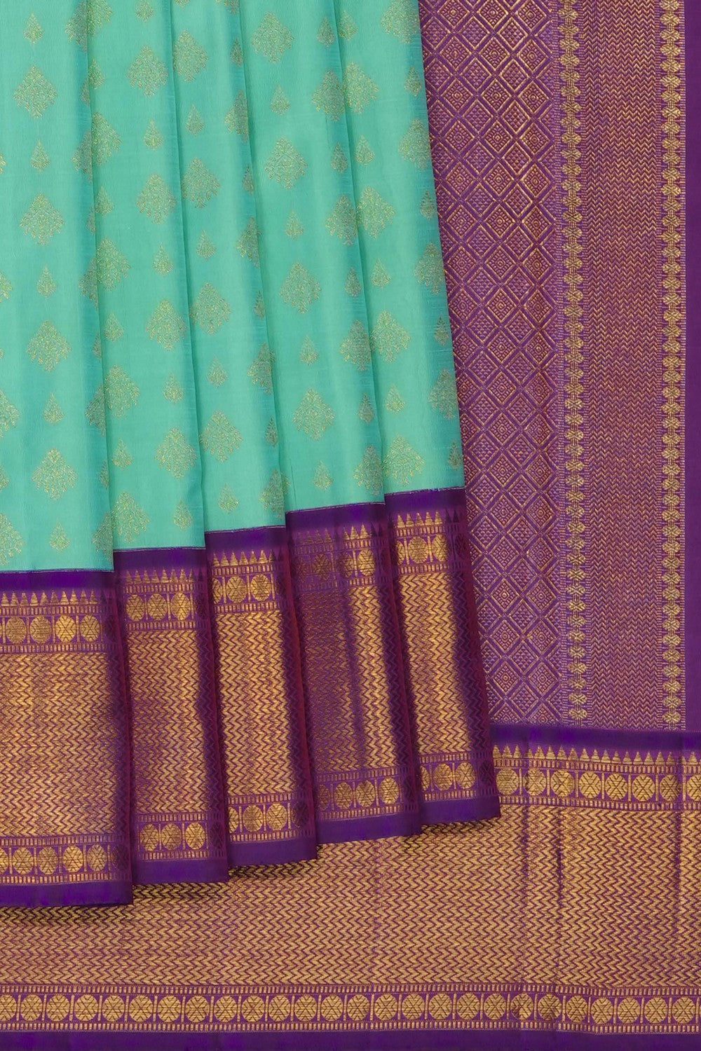 Image of Sea-Green Kanjivaram Silk Saree