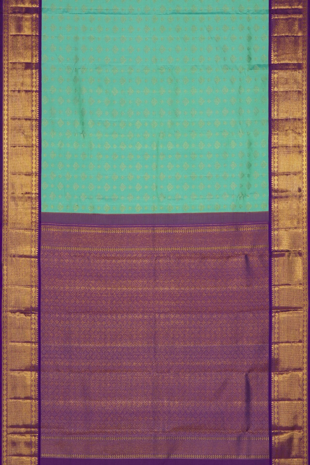 Image of Sea-Green Kanjivaram Silk Saree