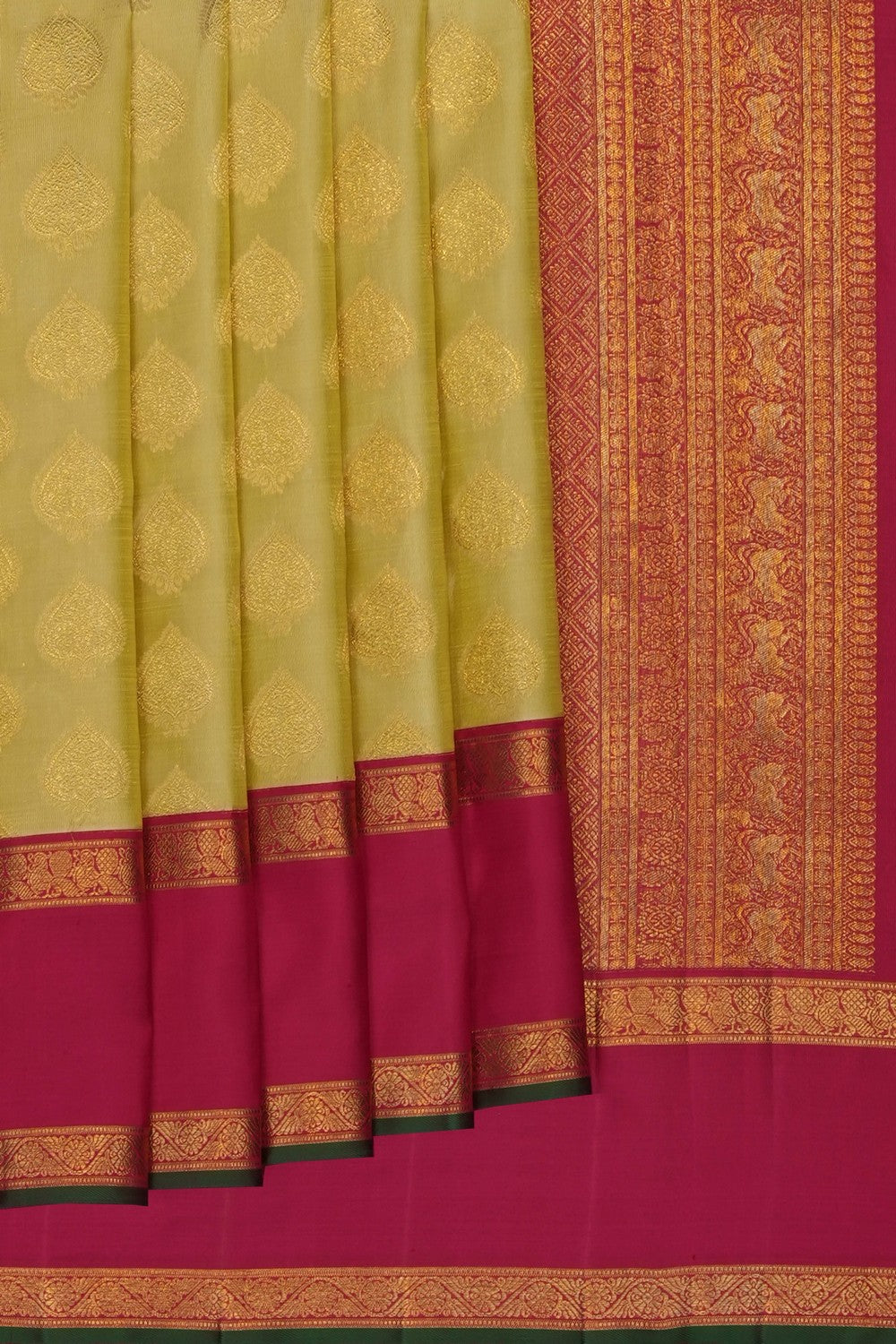 Image of Green Kanjivaram Silk Saree