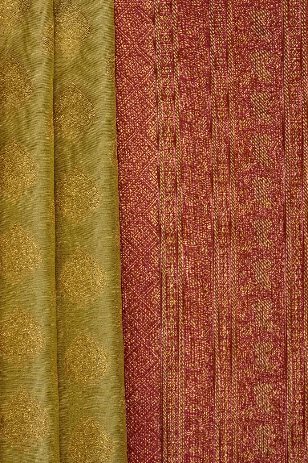 Image of Green Kanjivaram Silk Saree