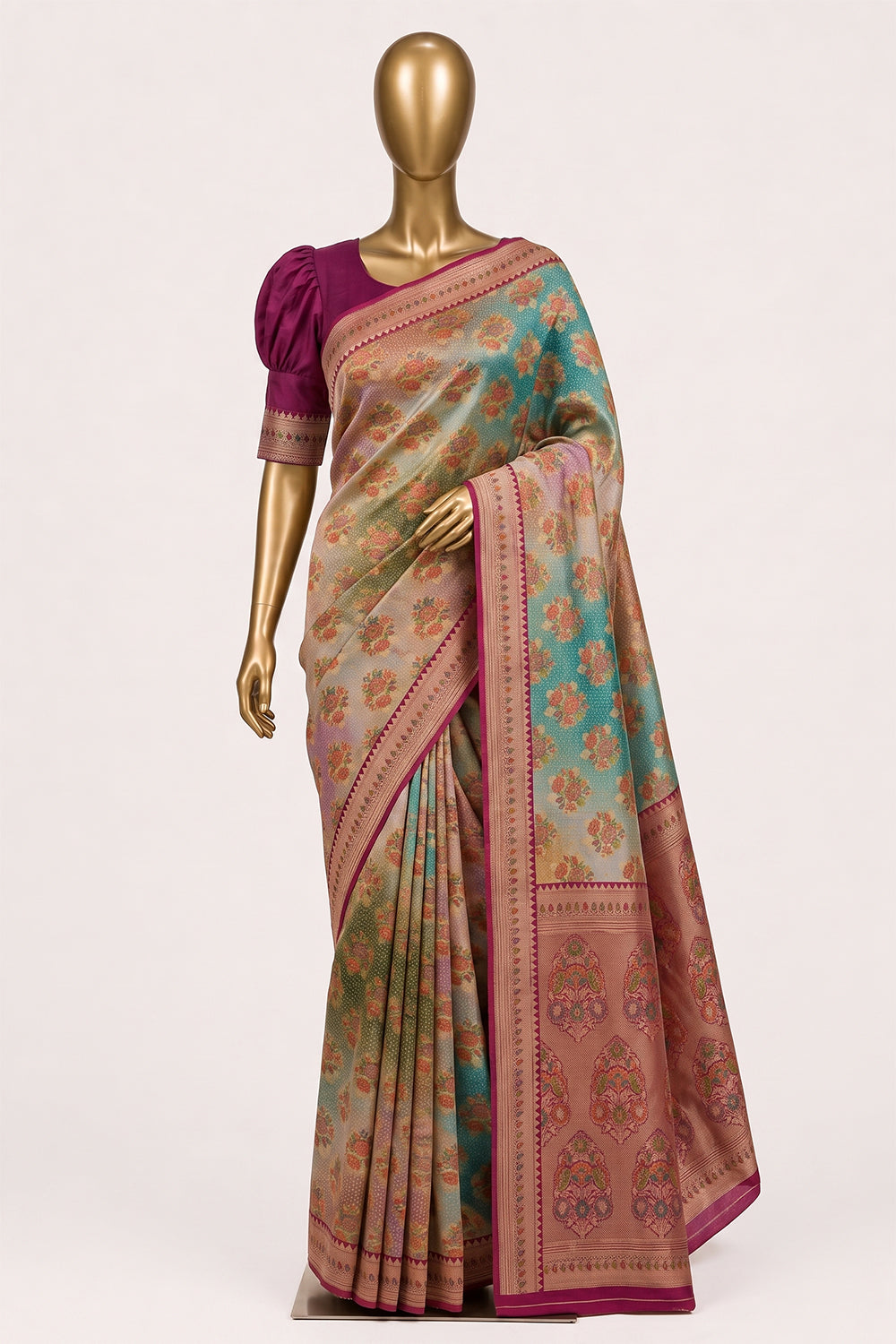 Image of Multi-Colour Georgette Saree