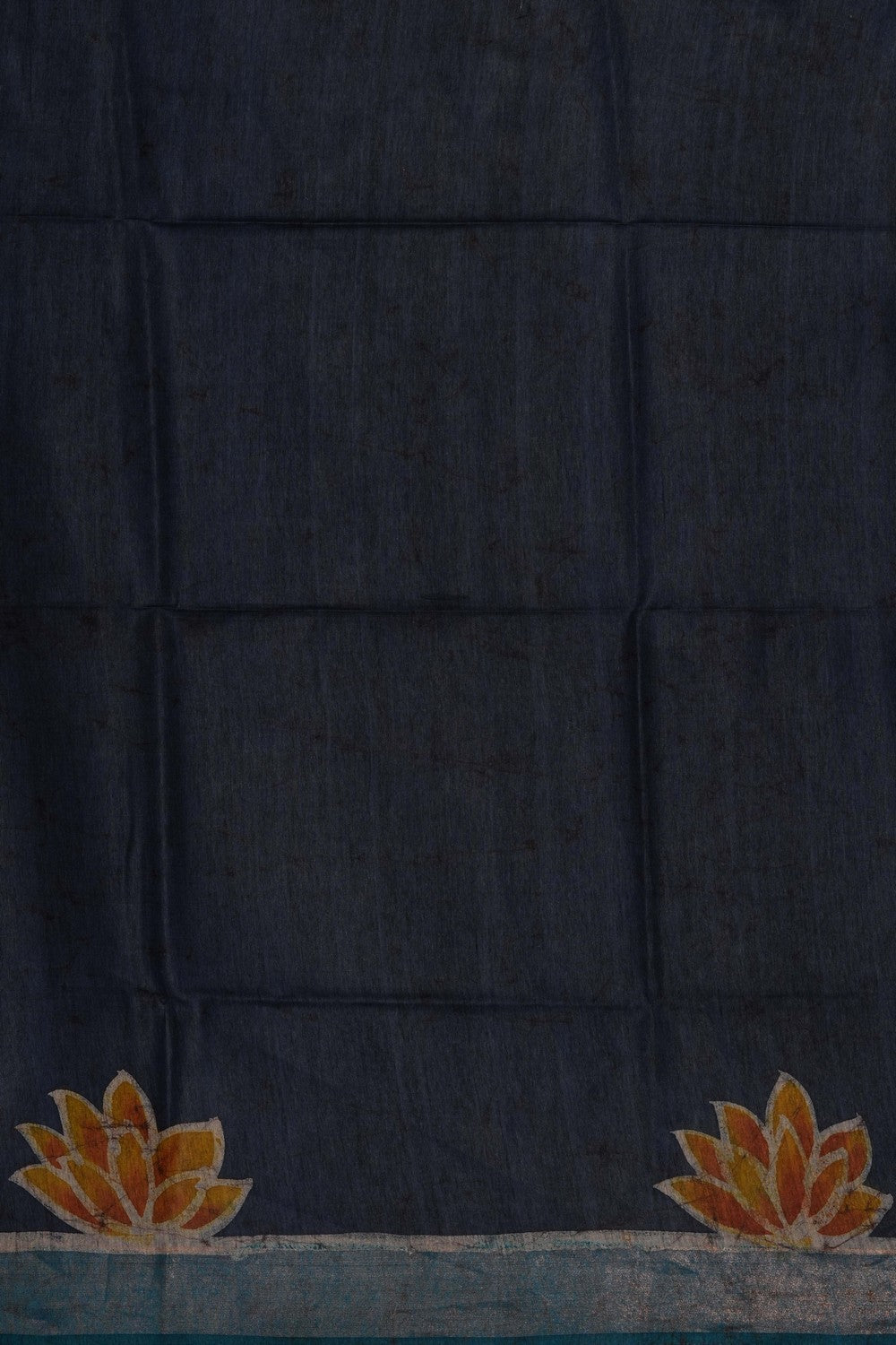 Image of Tussar Silk Saree With Batik Print