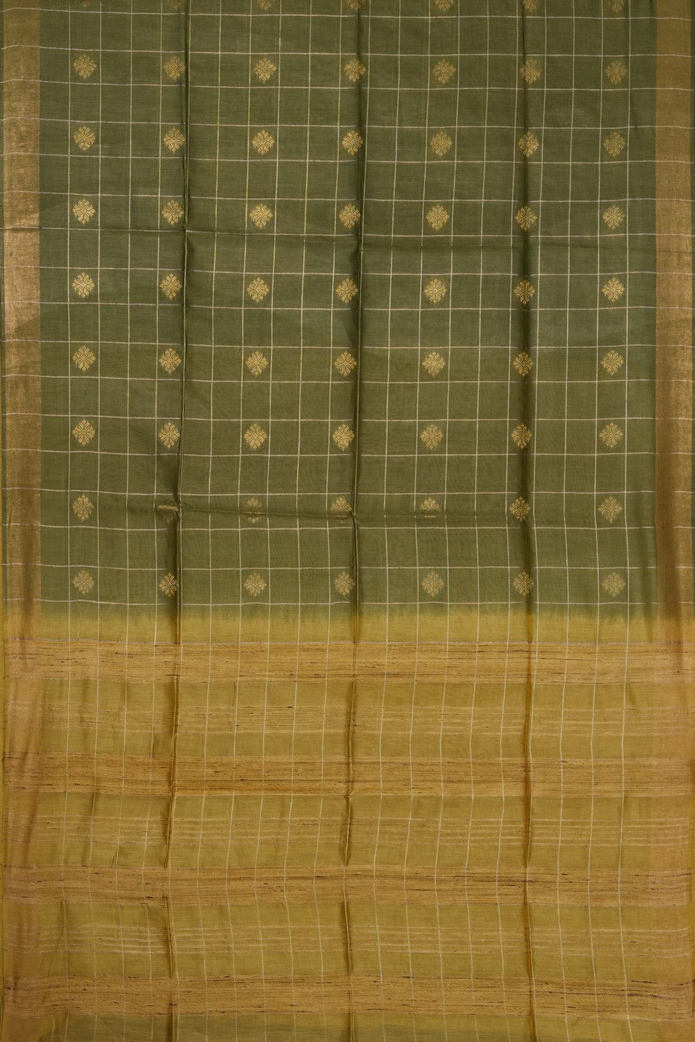 Image of Green Desi Tussar Silk Saree