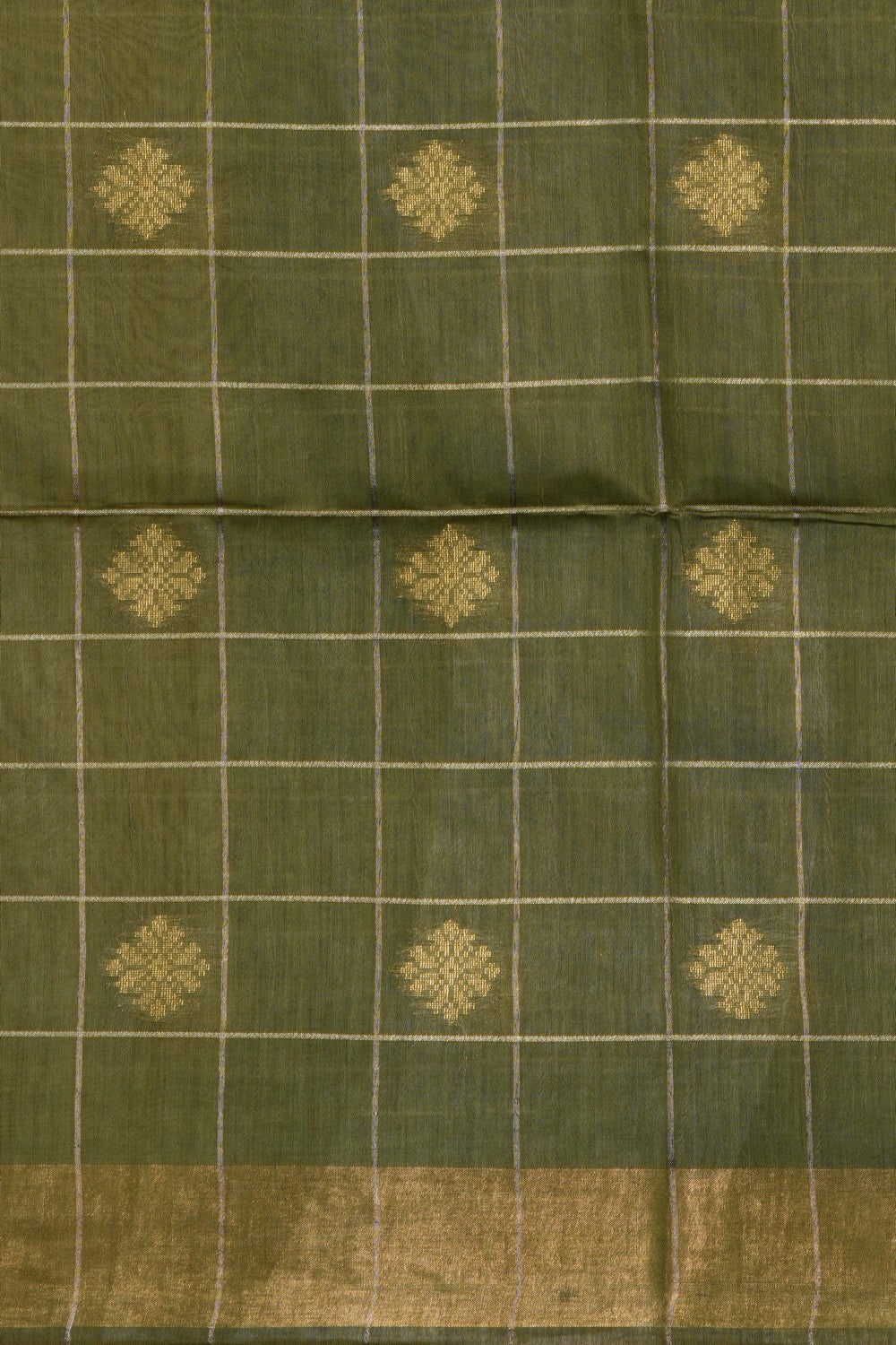 Image of Green Desi Tussar Silk Saree