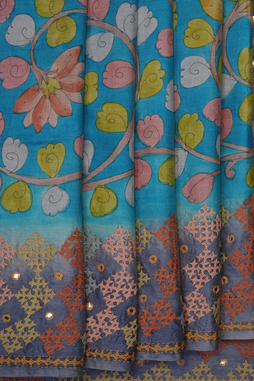 Image of Tussar Silk Saree With Beautiful Kasuti Embroidery Work