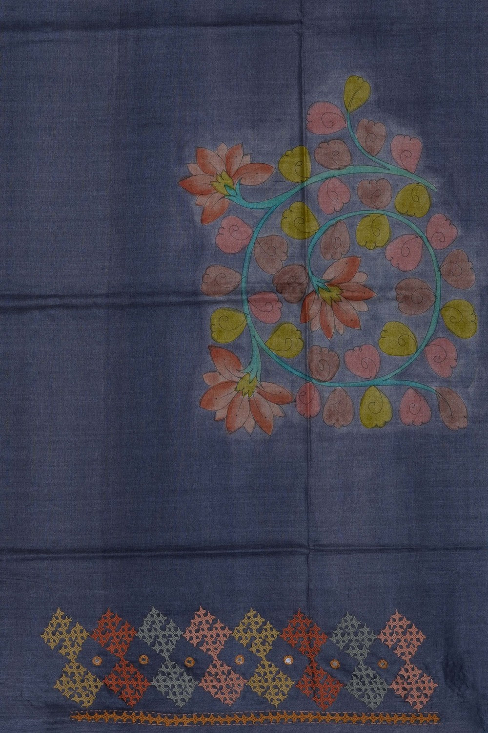Image of Tussar Silk Saree With Beautiful Kasuti Embroidery Work