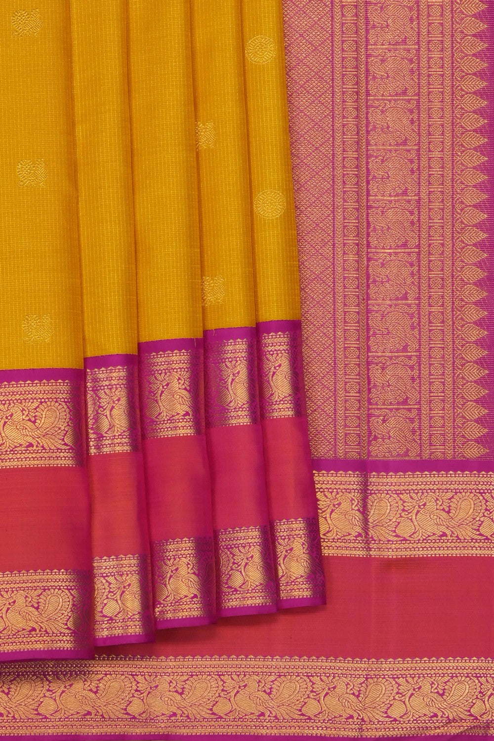 Image of Yellow Arani Silk Saree