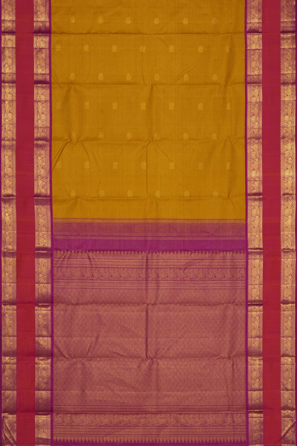 Image of Yellow Arani Silk Saree