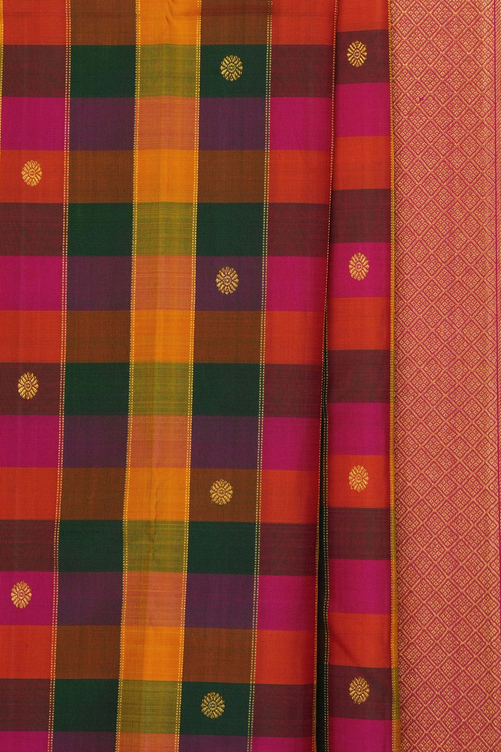 Image of Multi-Colour Arani Silk Kattam Saree