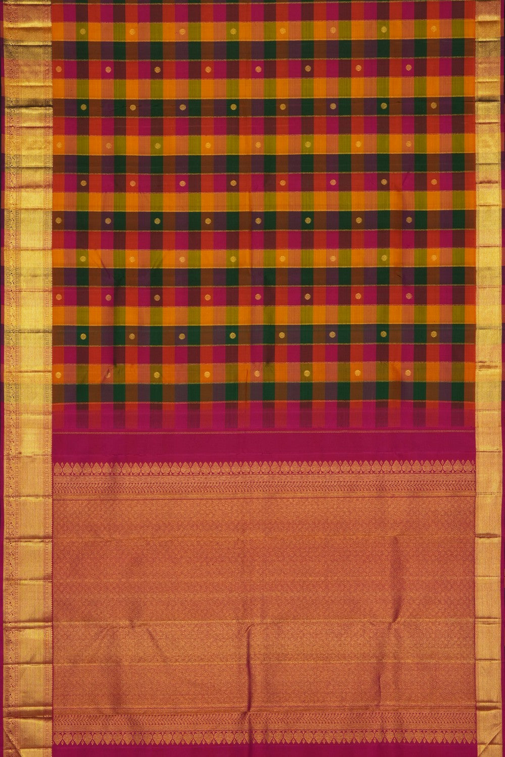 Image of Multi-Colour Arani Silk Kattam Saree