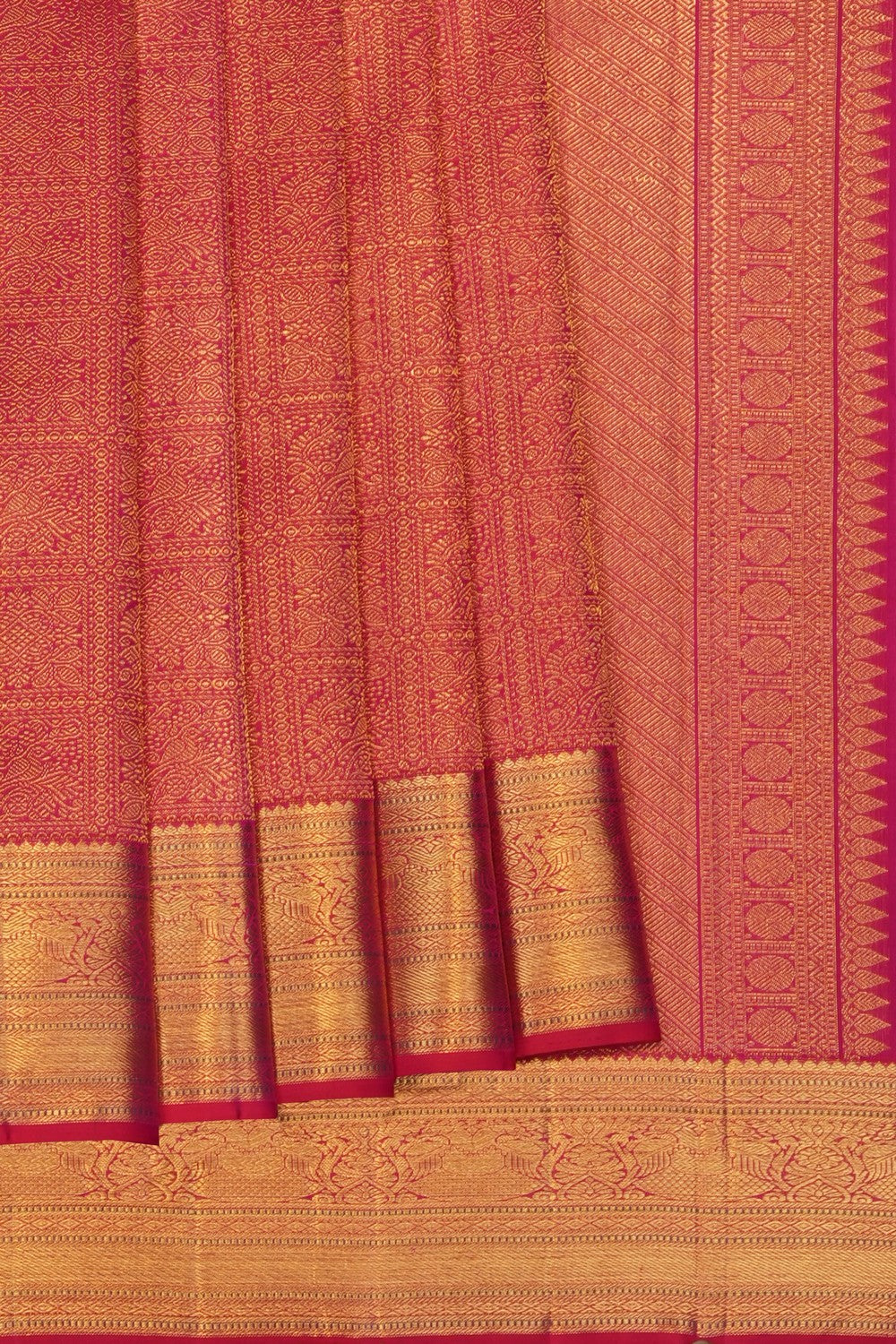 Image of Pink Arani Silk Brocade Saree