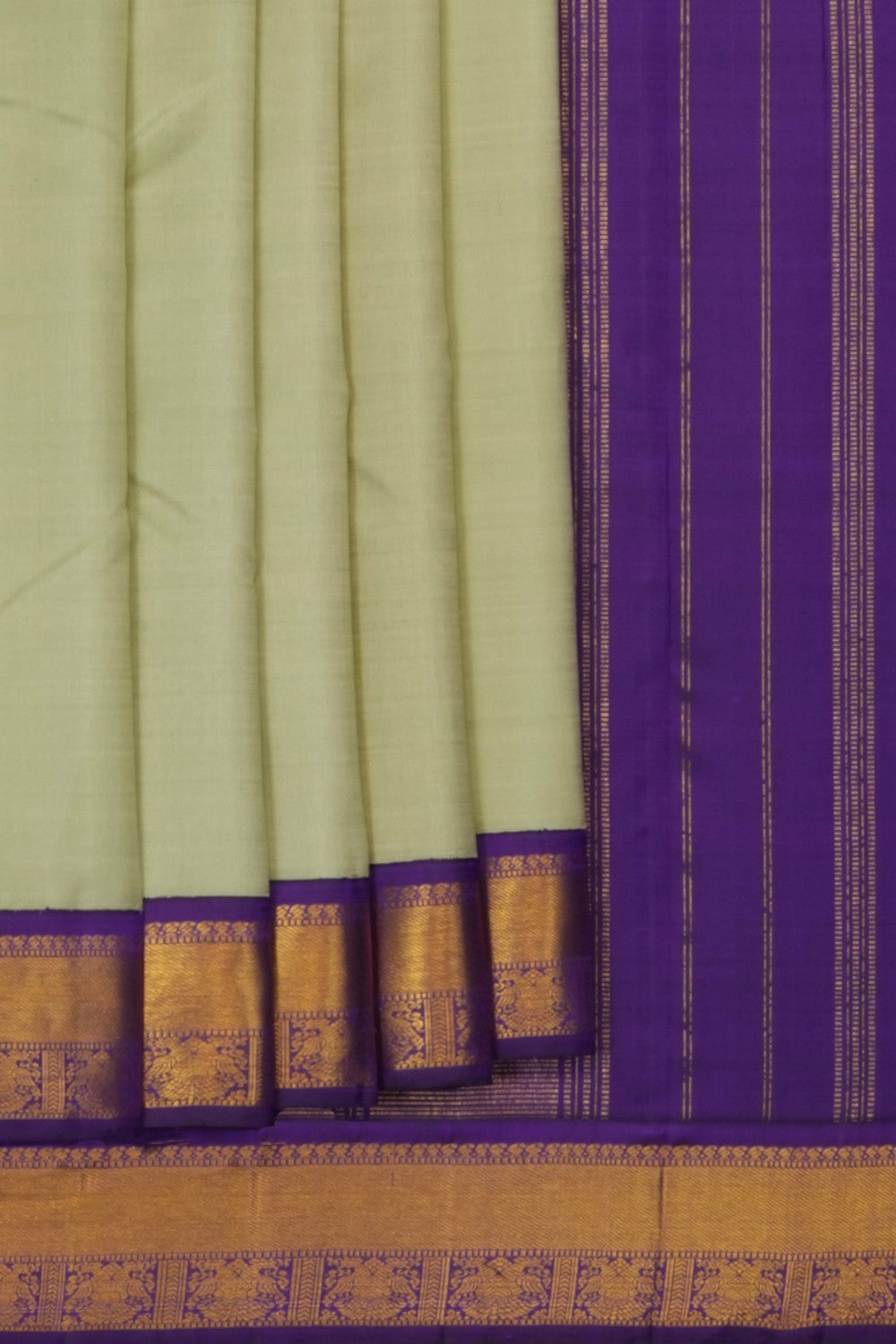 Image of Sage-Green Arani Silk Saree