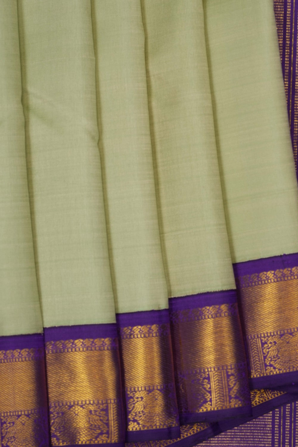 Image of Sage-Green Arani Silk Saree