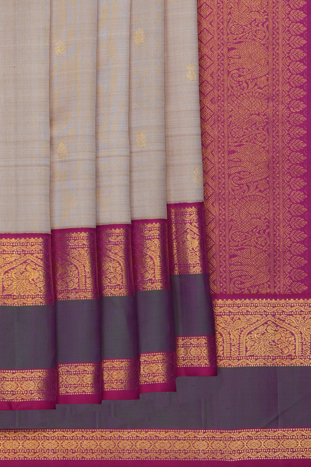Image of Beige Arani Silk Saree