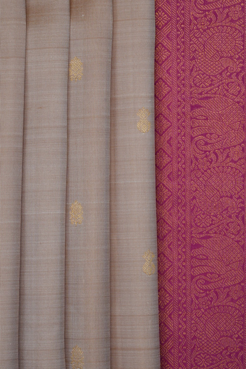 Image of Beige Arani Silk Saree