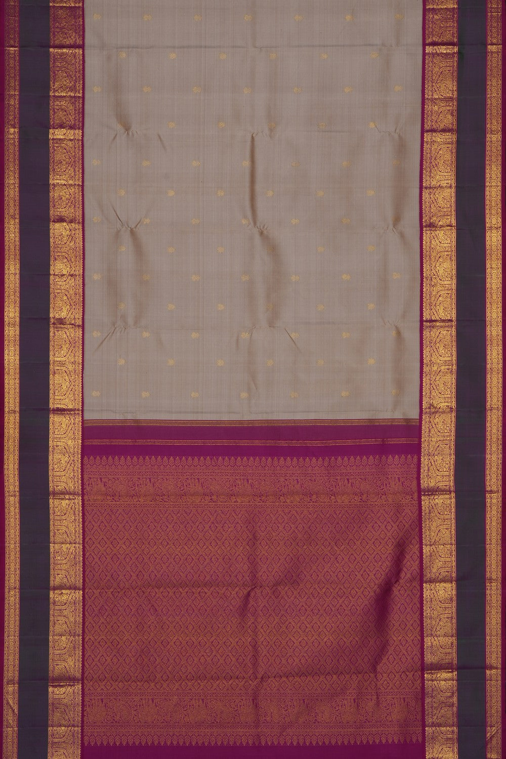 Image of Beige Arani Silk Saree