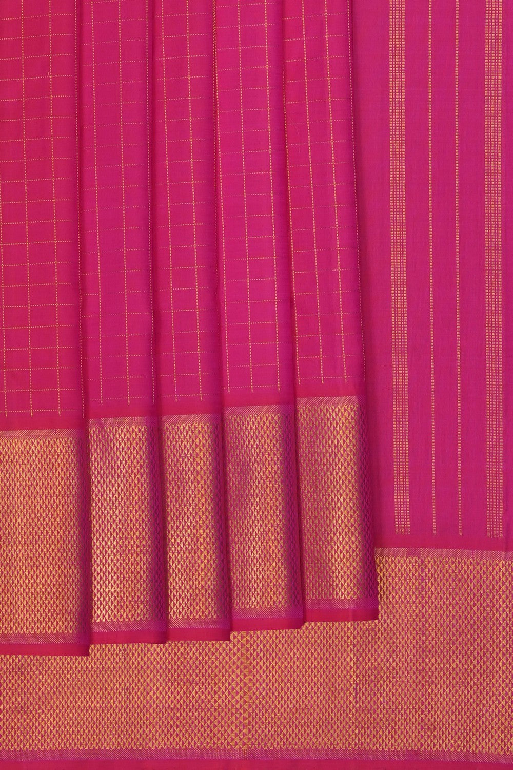 Image of Pink South Silk Kattam Saree