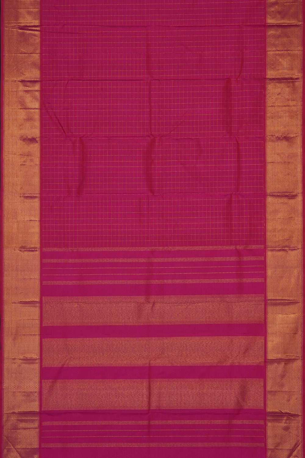 Image of Pink South Silk Kattam Saree