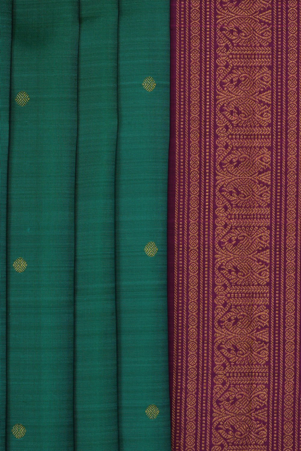 Image of Teal-Green Arani Silk Saree