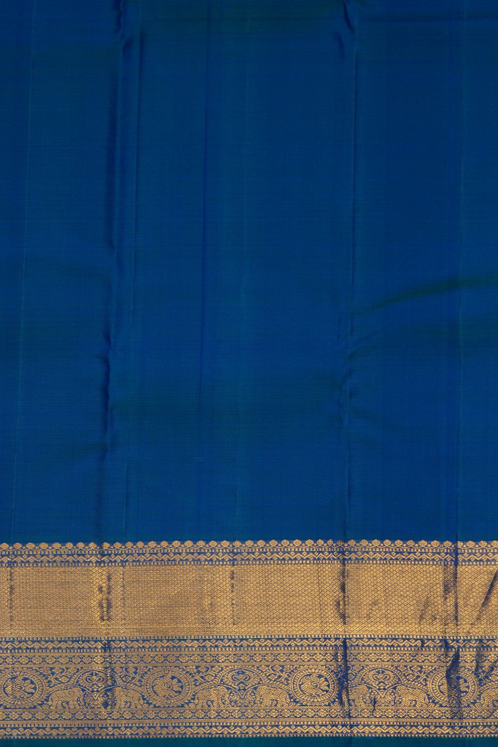 Image of Blue South Silk Kattam Saree
