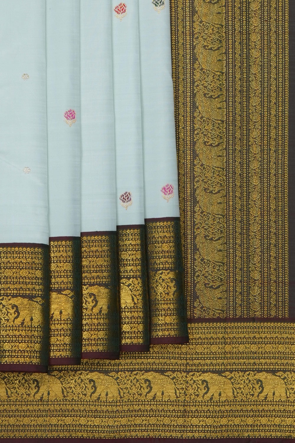 Image of Pastel-Green Arani Silk Saree
