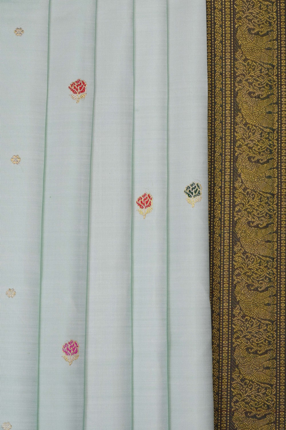 Image of Pastel-Green Arani Silk Saree