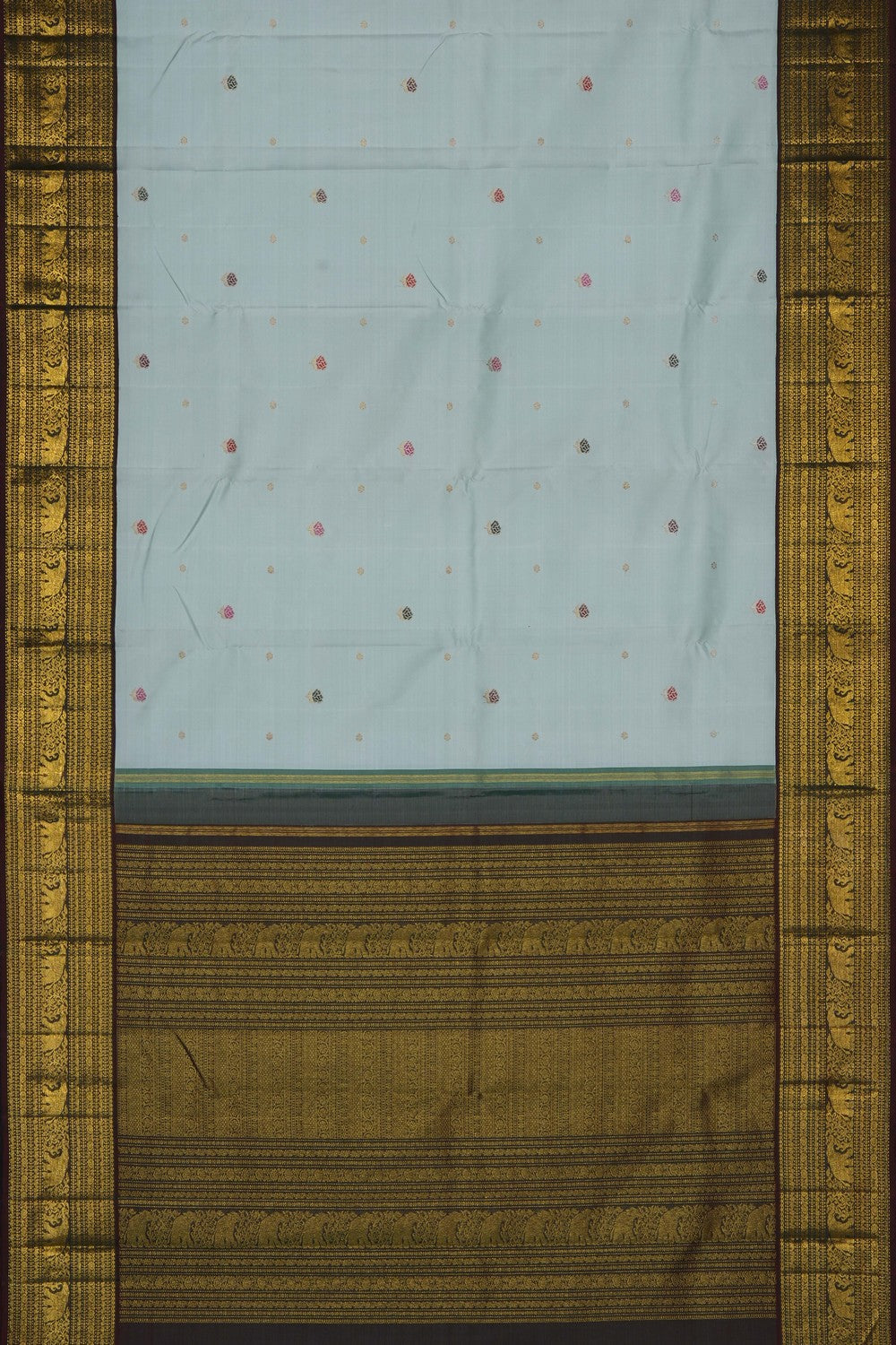 Image of Pastel-Green Arani Silk Saree