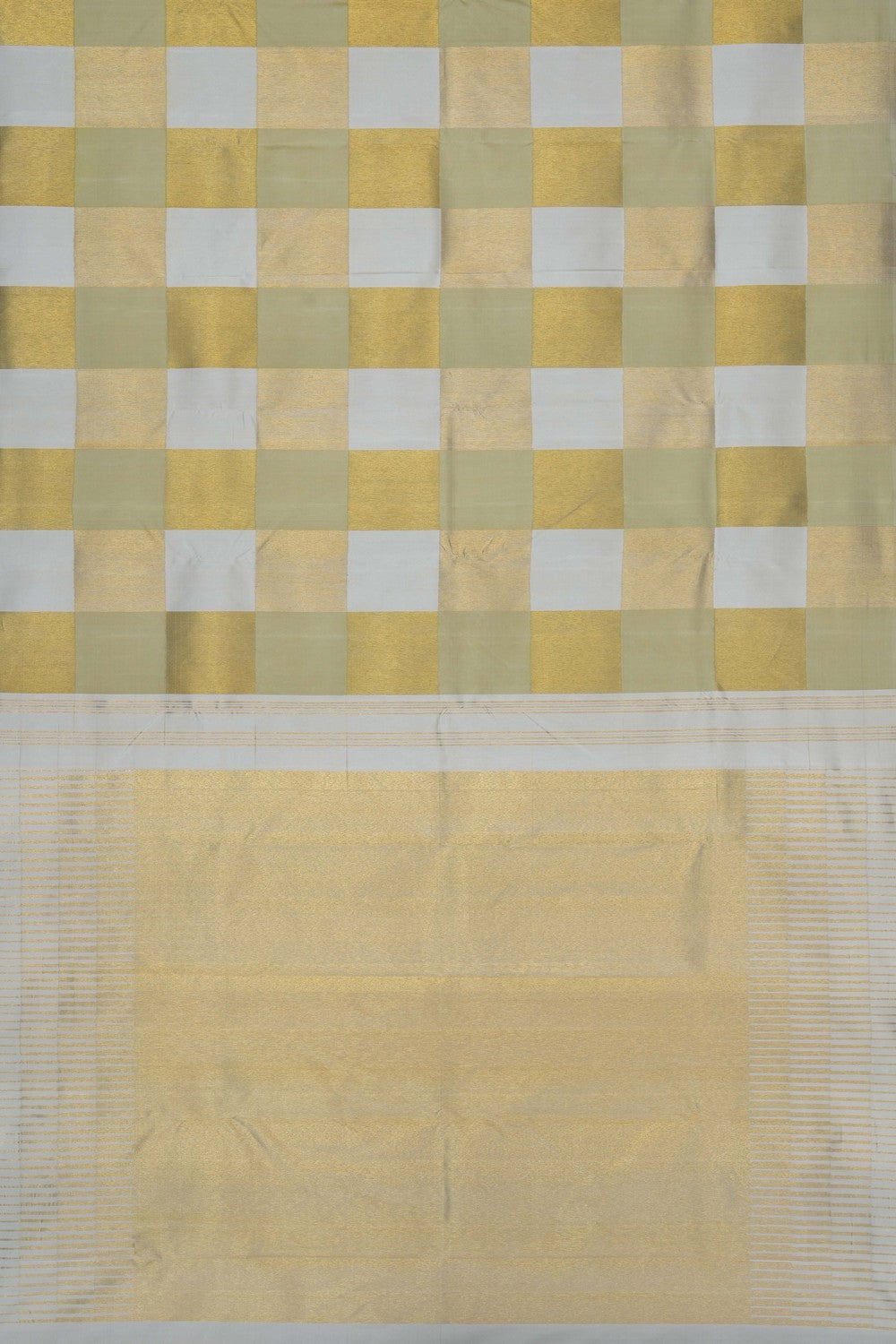 Image of Off-White Arani Silk Saree