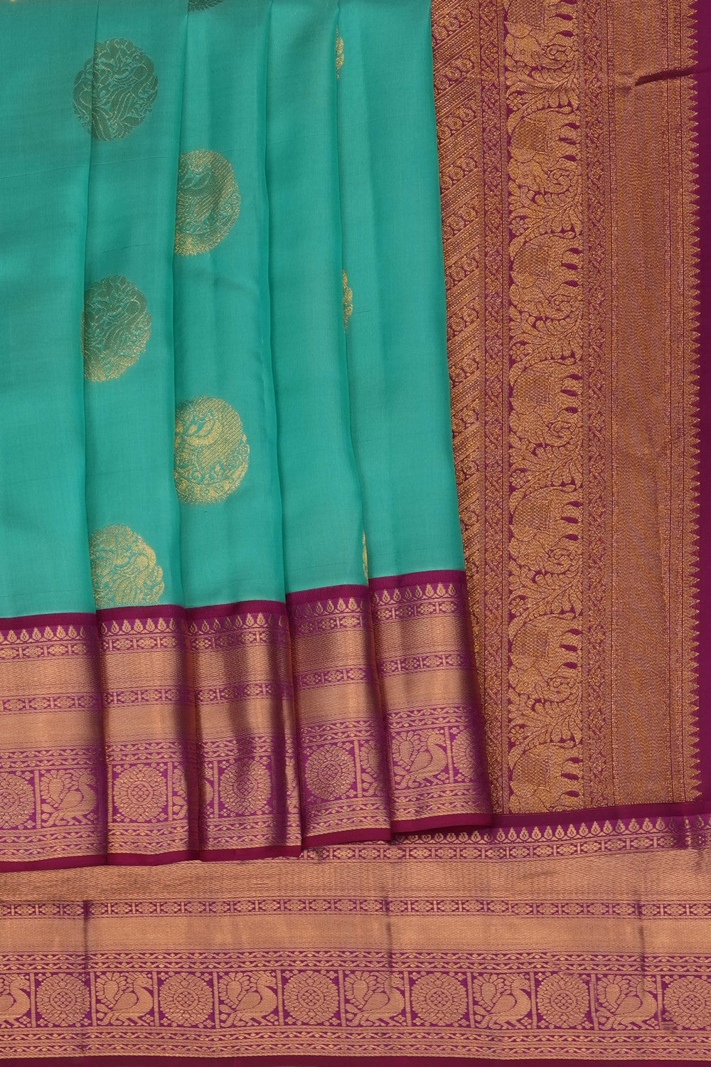 Image of Sea-Green South Silk Saree