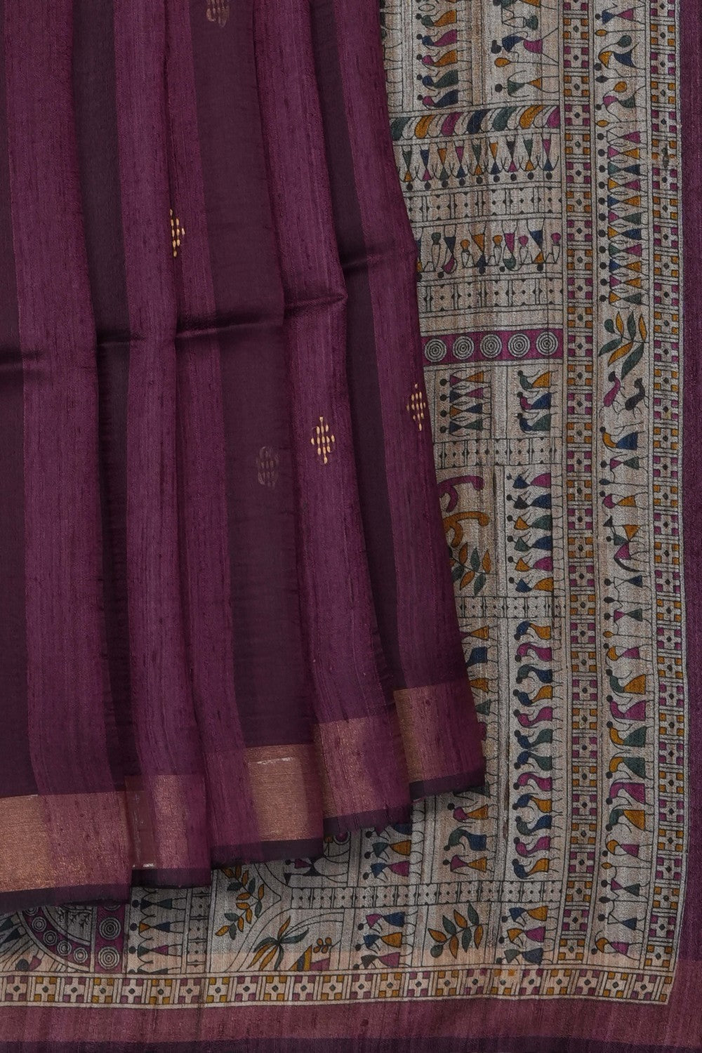 Image of Violet Tussar Silk Saree