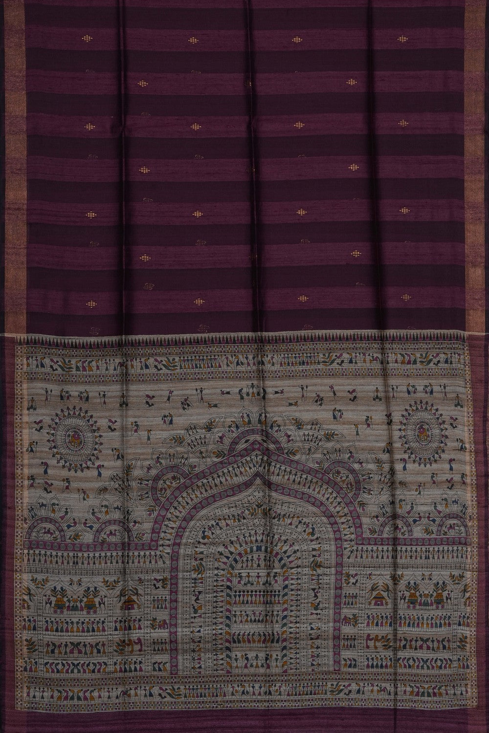 Image of Violet Tussar Silk Saree